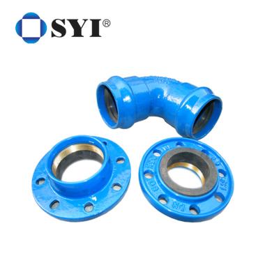 China SYI Round DI Flanged Adapter Ductile Iron Quick Flange Adaptor with PN10/16 for PE/PVC Pipe en venta