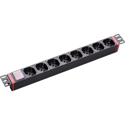 China Residential / General Purpose 1U 8way Server Rack PDU Germanand Italian Type With Switch for sale