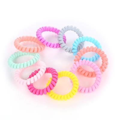 China Wholesale 5.5cm Large Size Professional Fashionable Matte Telephone Wire Hair Band Spiral Pony Holder Elastic Coil Hair Ties Of A Elastic Hair Band For Distributor for sale