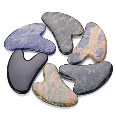 China Face Gua Sha Massage Scraping Tools, Natural Stone Guasha Board For SPA Acupuncture Therapy for sale