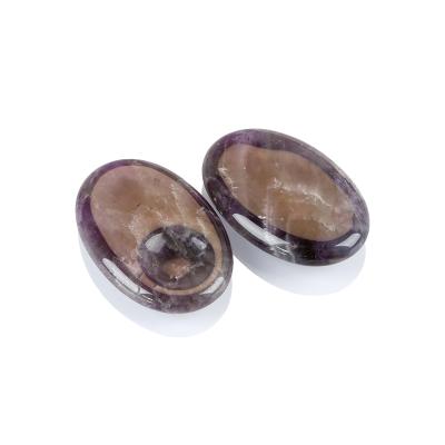 China Feng Shui High Grade Amethyst Healing Crystals Worry Stones Tumbling Worry Engraved Stone for sale