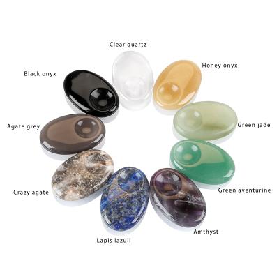 China Wholesale High Quality Natural Stone Beads From Europe 7 Chakras Tumbling Stone Worry Stone For Massage Tool for sale