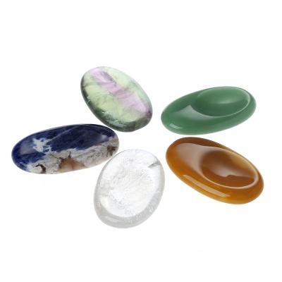 China Europe Unique Design Pocket Coin Gem Worry Stone Crystal Chakra Natural Stone for sale