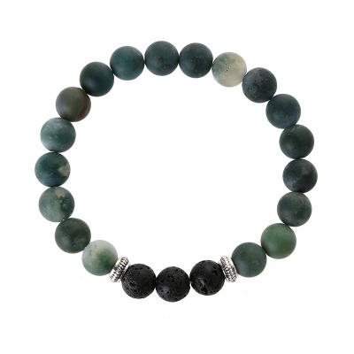 China High Quality Casual/Sporting Gemstone Beads Matte Agate Lava Beads Natural Stone Healing Bracelet Bangle Bracelet for sale