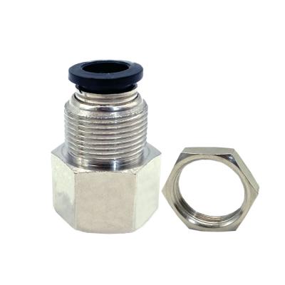 China PCF8-02 Machinery Repair Shops Straight Hose Connector Air Duct Push In Fittings Brass Pneumatic Fittings for sale