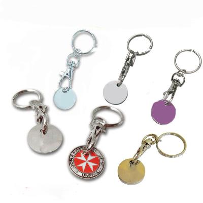 China Customization SmallOrders RF53 Environmental Protection Wholesale Brand Supermarket Trolley Metal Logo Metal Promotion Key Chain for sale