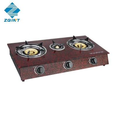 China Hot Selling Home Kitchen Appliances Gas Stove Parts, 3 Burner Cast Iron Glass Gas Cooker for sale