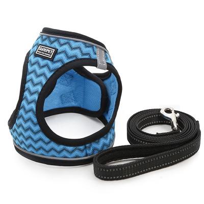 China 2021 New Style Cat/Dog Soft Padded Reflective Pet Harness Vest Set With Leash for sale