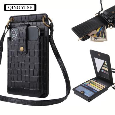 China Mini Mobile Phone Bag Leather Anti-fall Phone Bag Woman Universal New Design Phone Bag With Strap for sale