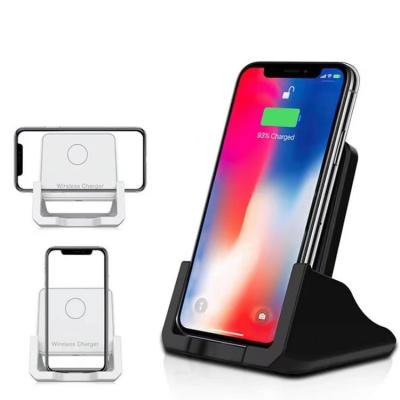 China 10W Square Fast Wireless Phone Stand Microphone Desktop New Arrivals For Apple Samsung Huawei QI Wireless Charger for sale