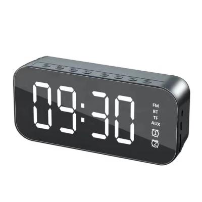 China New Plastic Wireless Speaker Mini Family Mirror Small Audio Alarm Clock Remote Control Speaker for sale