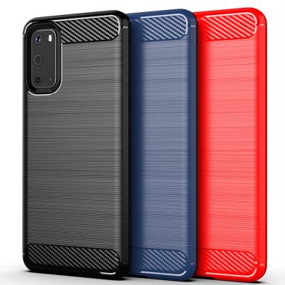 China Shockproof Soft TPU Carbon Fiber Back Cover Phone Case For Samsung S22 S21 S20 Plus Case S20 Ultra S20 Shockproof For SAamsung S22 for sale