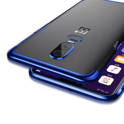 China Ultra Thin Shockproof TPU Electroplating Soft Case For Oneplus 6 Cover Soft Transparent For Oneplus 6T Case for sale