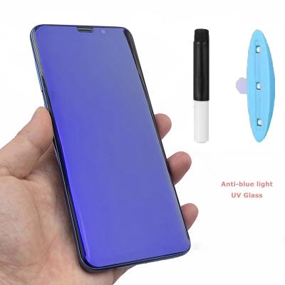 China Anti-scratch 3D Clear Blue Light Anti Curved UV Tempered Glass Nano Liquid Screen Protector For Samsung S10 Note 10 S20 Plus Ultra for sale