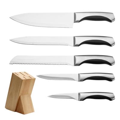 China K0428 Stainless Steel Viable Knives Wooden Block Kitchen Knife Set for sale