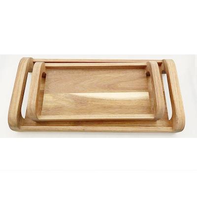 China To Cut Acacia Wood Serving Panel New Vegetable Items Wooden Serving Tray for sale