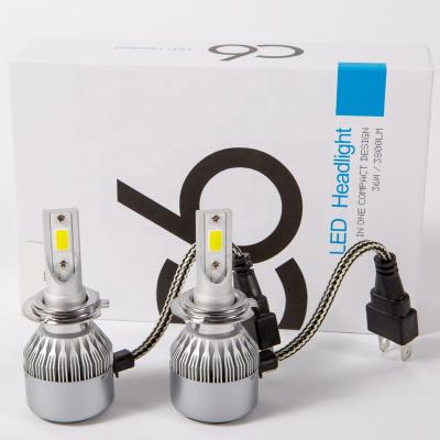 China Hot Sale C6 h4 LED Headlight H7 LED Bulbs H11 9005 9006 9004 9007 Auto Universal 12V 9000LM 72W COB LED Lamps C6 Head Lamp H11 9005 for sale