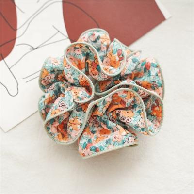 China Ziming Lockrand Korean Soft Floral Hair Scrunchies Ties Hair Cloth Factory Sale Elegant Cute Directly for sale