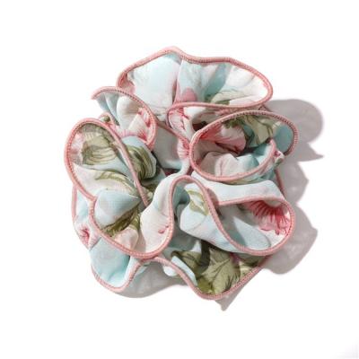 China New Lockrand Elegant French Ziming Style Cloth Hair Ties Korean Soft Floral Chiffon Hair Scrunchies For Women And Girls for sale