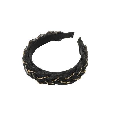 China Elegant New Ziming Spring Grenadine Hairband Girls Headband and Lace Braided Organza Rhinestone Chain for sale