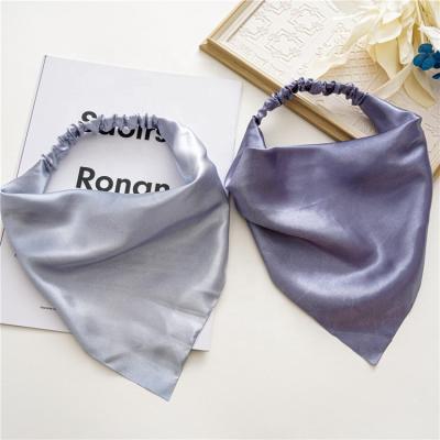 China High quality simple satin triangle party Ziming color effect elastic hair silk hair ties women and girls factory direct sale for sale