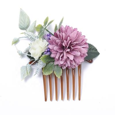 China Party Bohemian and Korean Style Flowers Braid Hair Comb and Hair Pin Sand Beach Pin Comb for Wedding Decorations Wholesale for sale