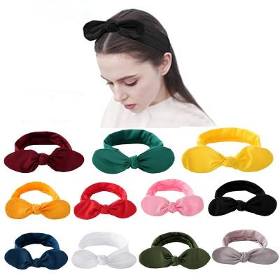 China Simple Party Ziming Color Rabbit Ear Hair Band High-elastic Wash Shower Headband For Girls for sale