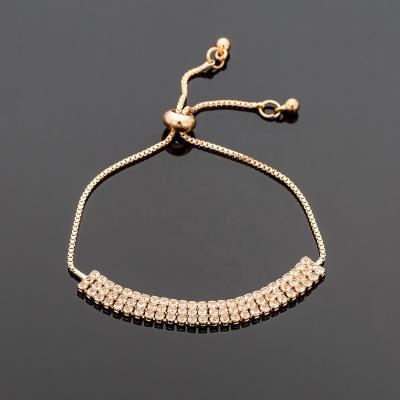 China Ziming TRENDY Customized Rhinestone Bracelet Half Chain Diamond Rhinestone Adjustable Box Chain Bracelet Half Chain Girl Designed Rhinestone for sale