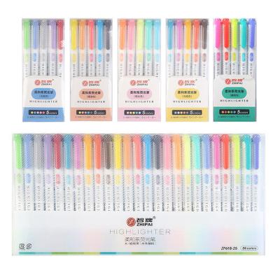 China office & School Markers 25 Highlight Bars Art Marker Art Supply Wkt 7 Pen Fluorescent Markers Double Headed Color Highlight Bar The Same Model for sale