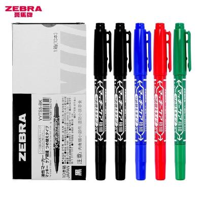 China Best Selling Permanent Marker Pen Double Tips Red Black YYTS5 Zebra Blue Green for sale