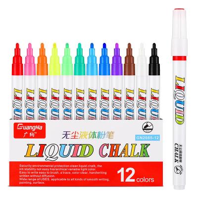 China office & Safe School Markers 12 Colors Dry Erase And Wet Erase Marker , Creative Liquid Chalk Marker for sale