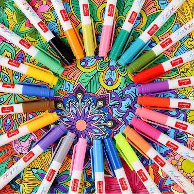 China Hot Selling Colors Bright Vivid Brush Textile Colors Pen Set Non-Toxic Washable Fabric Marker Pen for sale