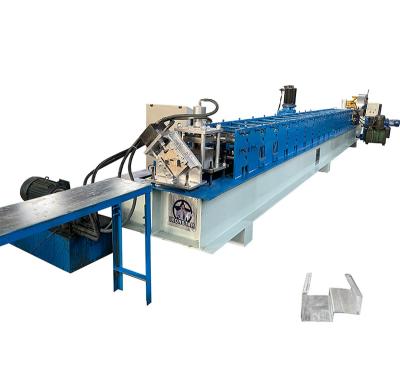 China Old Advertising Company Window Garage Door Frame Machine Punch Hole Roll Forming Machinery for sale