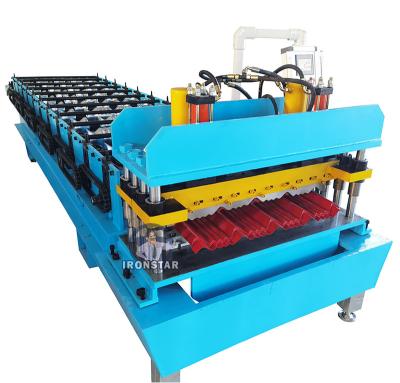 China Advertising Company Zinc Making 1000 Metal Check Roof Panel Glazed Tile Roll Forming Machine for sale