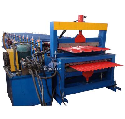 China Advertising Company Corrugated And Trapezoidal Roof Sheet Double Layer Roll Forming Machine for sale