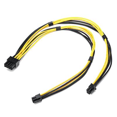 China DOUBLE MINI PIN 6 TO 8 PIN MALE PCI-E POWER CABLE FOR MAC PRO VIDEO CARD 5015H 3E Connector Cable Assembly for sale