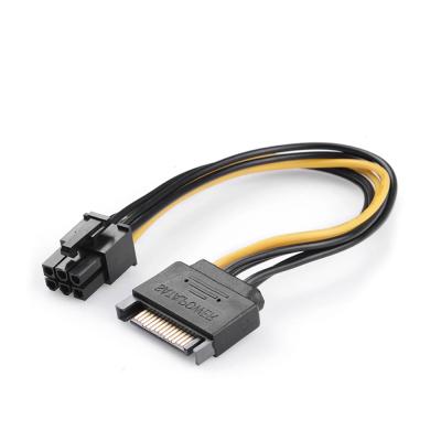 China SATA VIDEO CARD POWER ADAPTER CABLE SATA 15 PIN ADAPTER CABLE TO POWER CABLE 6 PIN VIDEO CARD POWER ADAPTER CABLE for sale