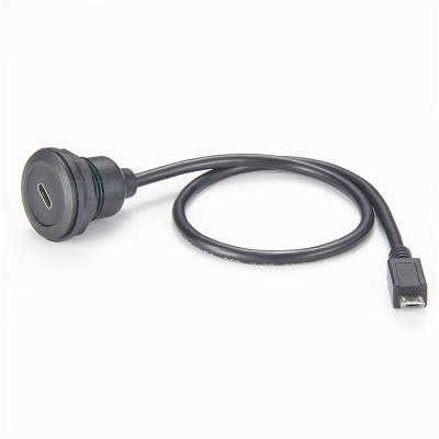 China COMPUTER Type C to Micro USB B Round Panel Mount Cable for sale