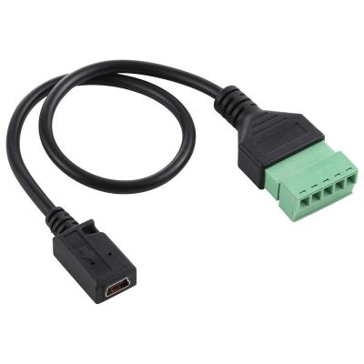 China Convenient 5 PIN MINI FEMALE 5 TO PIN SOLDER-FREE USB TERMINALS SOLDERLESS CONNECTOR CONNECTOR ADAPTER CABLE for sale