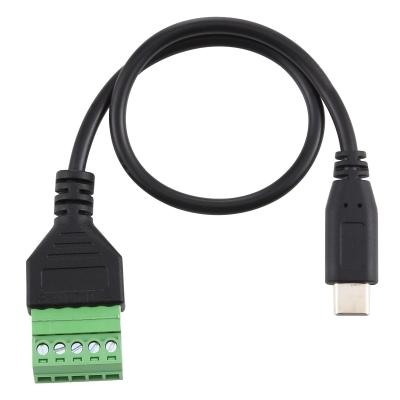 China Convenient USB-C MALE / TYPE-C 5 PIN TERMINALS SOLDER-FREE USB CONNECTOR SOLDERLESS CONNECTOR ADAPTER CABLE for sale