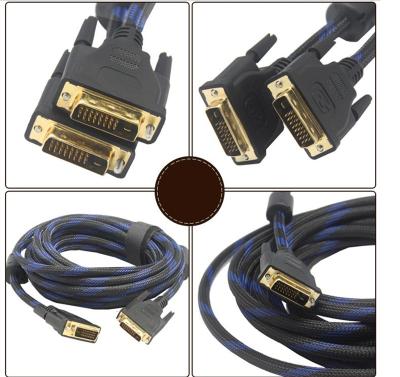 China Compatible 24+1-pin DVI-D male-to-male video cable with magnetic double ring DVI male-to-male cable for sale