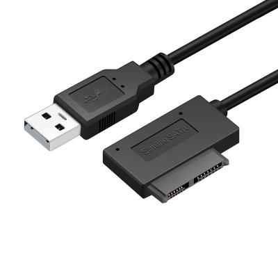 China Notebook compatible optical drive mini SATA to external USB2.0 optical drive cable 7+6pin SATA to USB adapter cable for sale