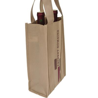 China High Quality Eco Nonwoven Bag Printing Logo Reusable Christmas Gift Wine Tote Bag for sale