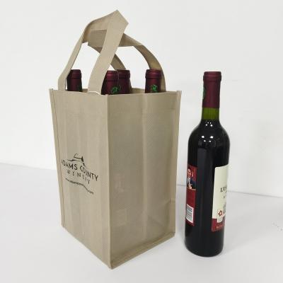 China Custom Non Woven 6 Bottle Wine Tote Bag With Dividers Nonwoven Wholesale for sale