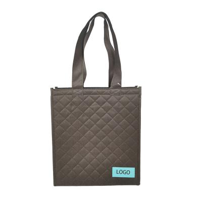 China Large Recycled Tote Bag Customized Color Cooling Waterproof Non Woven Embossing Bag for sale