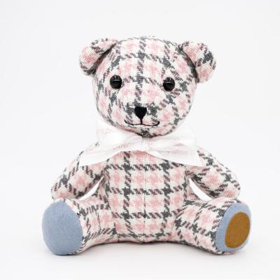 China Colorful Promotion Lovely Plush Plaid Teddy Bear Toy Stuffed Funny Soft PP Cotton Bear Doll Gifts for sale