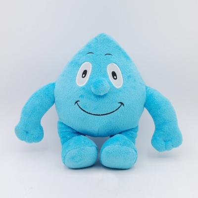 China Eco-friendly Material Water Drop Soft Stuffed Animal Funny Stuffing Blue Character Toy Lovely Wholesale for sale