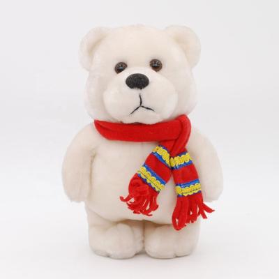 China Soft Toy Christmas Snow Bear With Scarf Stuffing Lovely Bear for sale