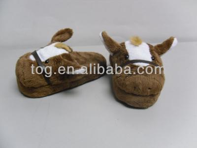 China The Other Horse Funny Animal Kid Plush Adult Slipper Manufacturer for sale