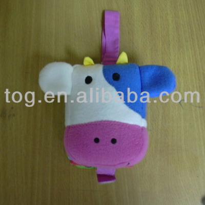 China Funny Shape Lovely Soft Baby Cow Plush Fold Cloth Animal Educational Infant Cloth Book for sale